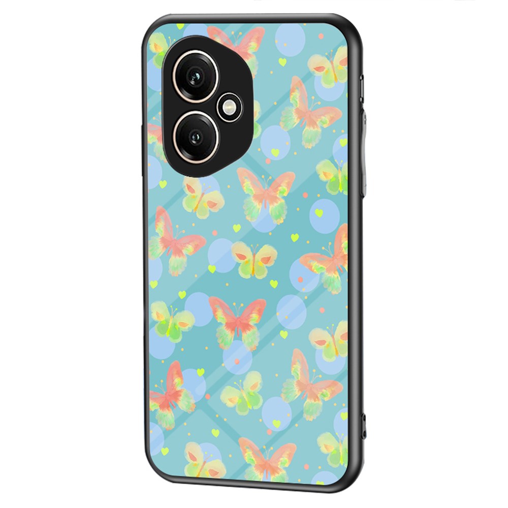 Honor 400 5G (Global) Handyhülle – Aus TPU & gehärtetem Glas, mit Schmetterlingsmuster