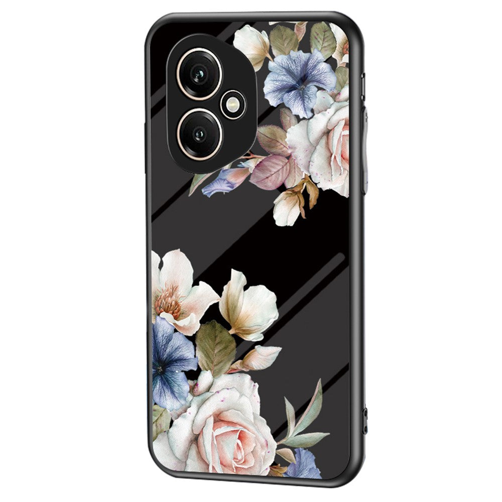 Honor 400 5G (Global) Handyhülle – Aus TPU & gehärtetem Glas, mit Blumenmuster