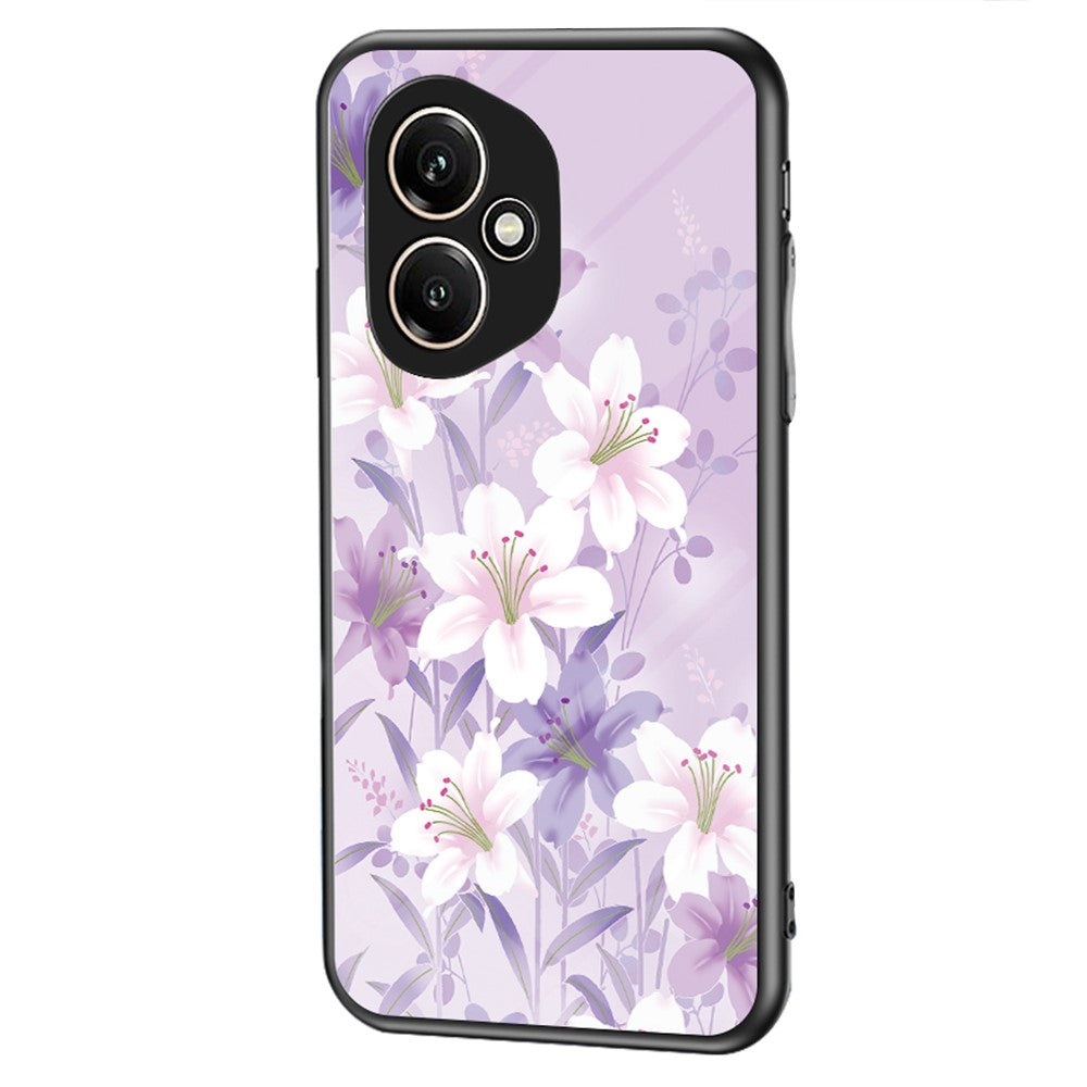 Honor 400 5G (Global) Handyhülle – Aus TPU & gehärtetem Glas, mit Blumenmuster