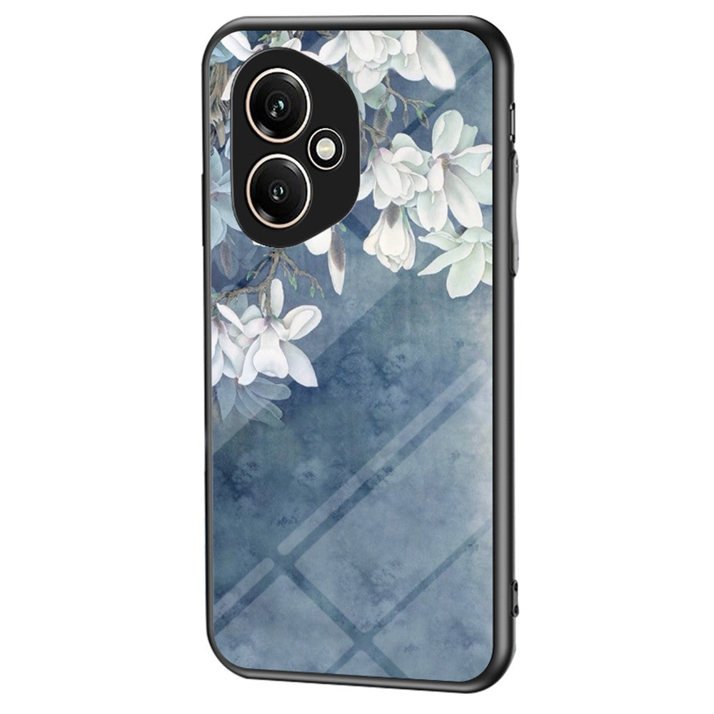 Honor 400 5G (Global) Handyhülle – Aus TPU & gehärtetem Glas, mit Blumenmuster