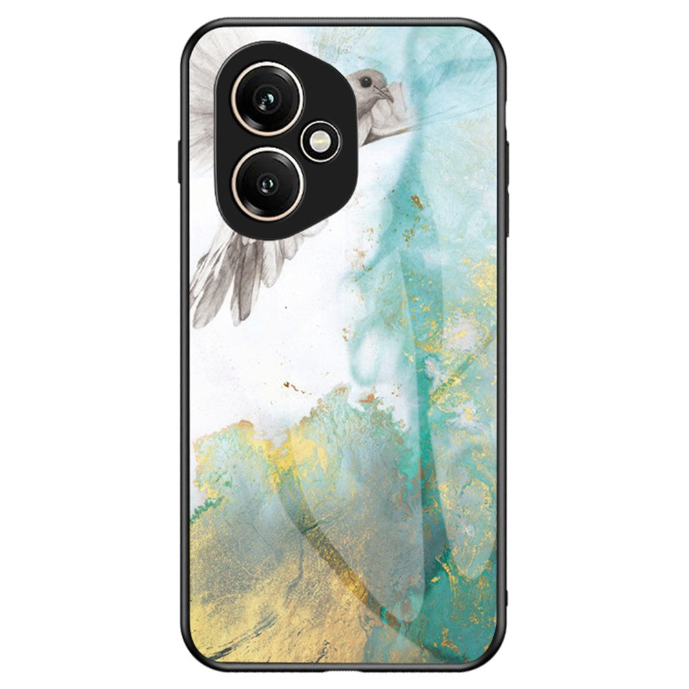 For Honor 400 5G (Global) Case Marble Pattern Tempered Glass + PC + TPU Protective Phone Cover