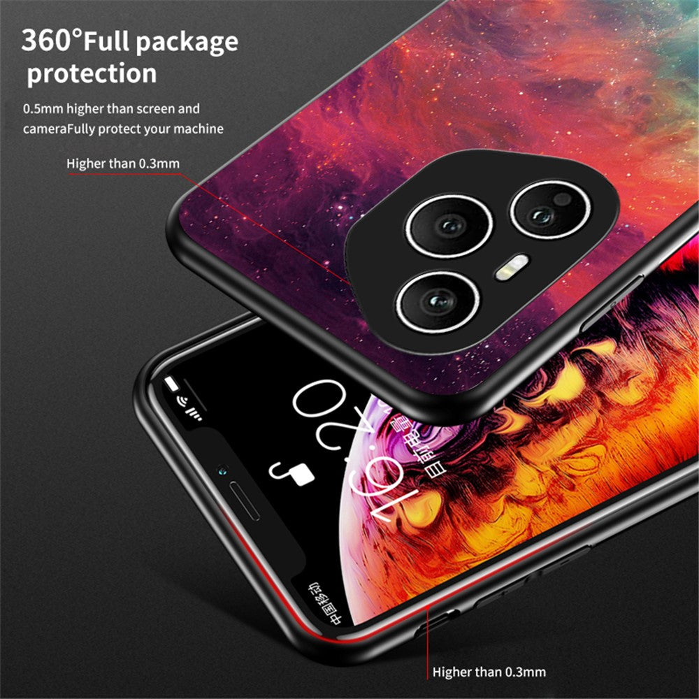 For Honor 400 Pro 5G (Global) Case Starry Sky Pattern Tempered Glass Phone Cover