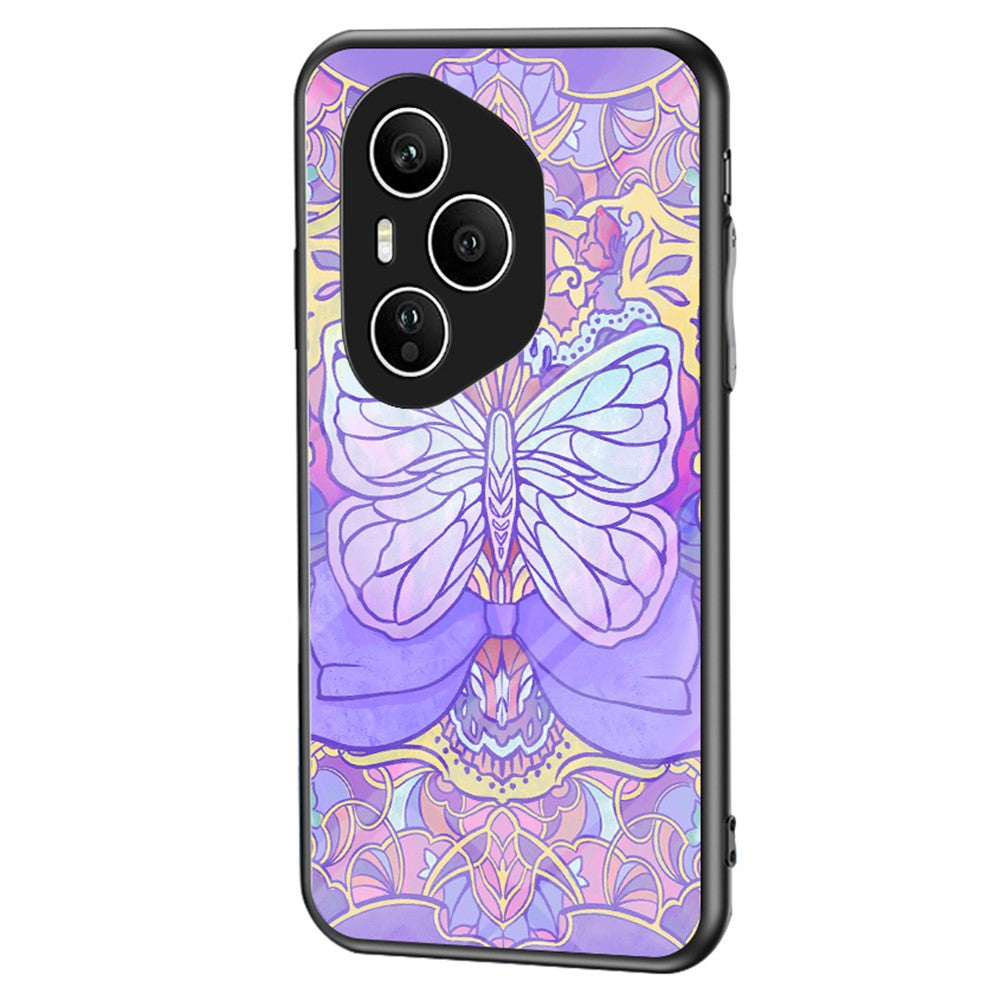 Honor 400 Pro 5G (Global) Handyhülle – Aus TPU & gehärtetem Glas, mit Schmetterlingsmuster