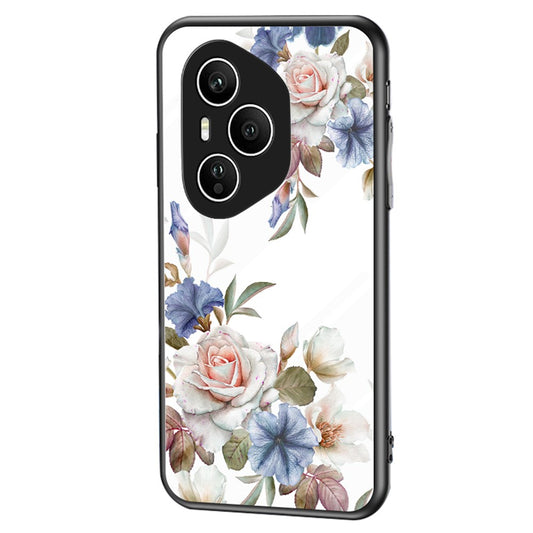 Honor 400 Pro 5G (Global) Handyhülle – Aus TPU & gehärtetem Glas, mit Blumenmuster
