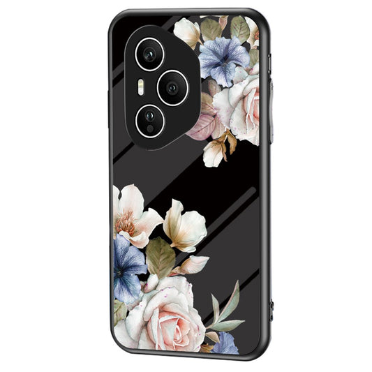 Honor 400 Pro 5G (Global) Handyhülle – Aus TPU & gehärtetem Glas, mit Blumenmuster
