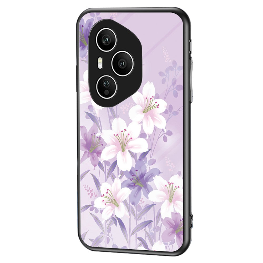 Honor 400 Pro 5G (Global) Handyhülle – Aus TPU & gehärtetem Glas, mit Blumenmuster