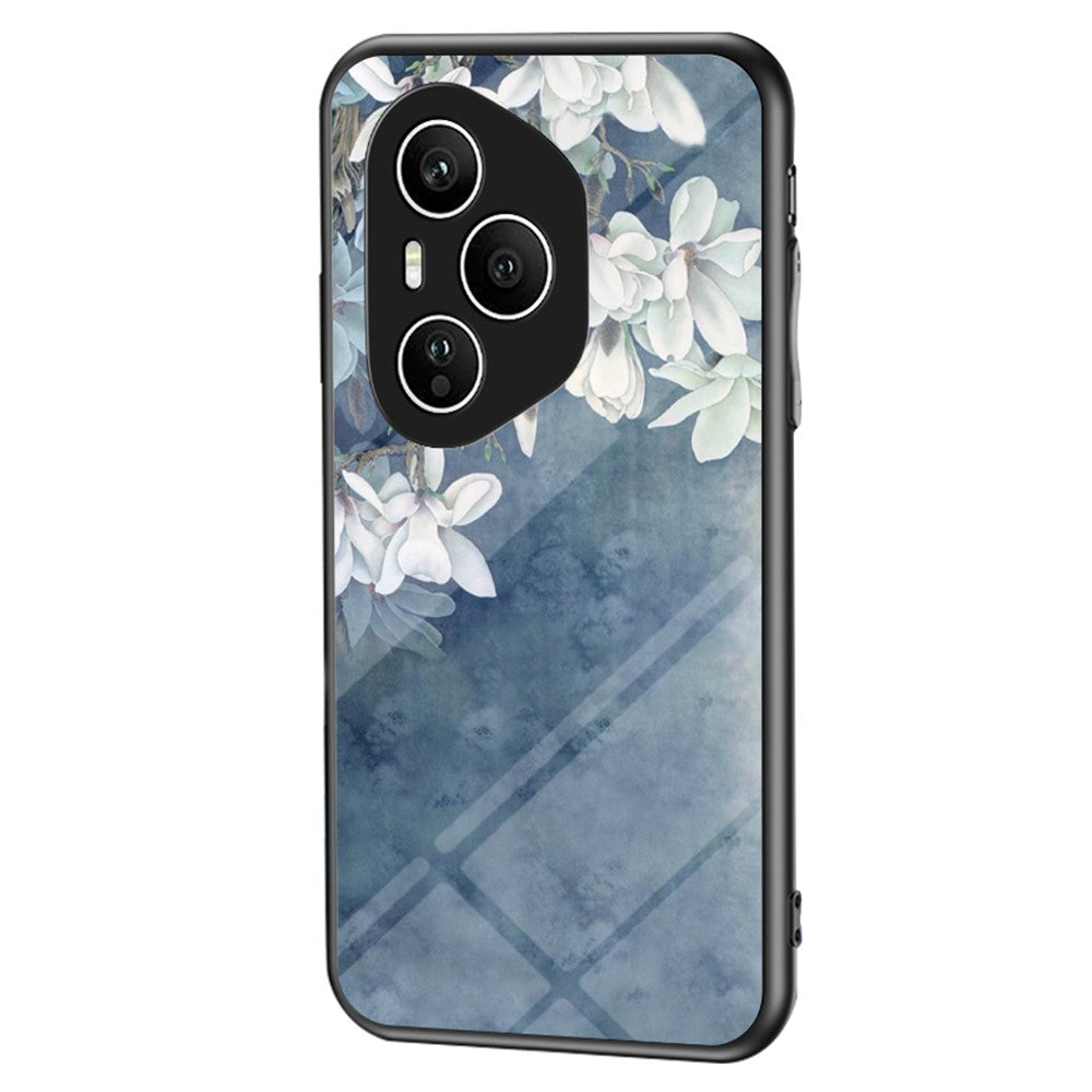 Honor 400 Pro 5G (Global) Handyhülle – Aus TPU & gehärtetem Glas, mit Blumenmuster