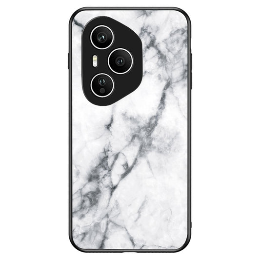 Honor 400 Pro 5G (Global) Handyhülle – Gehäuse Marmormuster aus gehärtetem Glas + PC + TPU