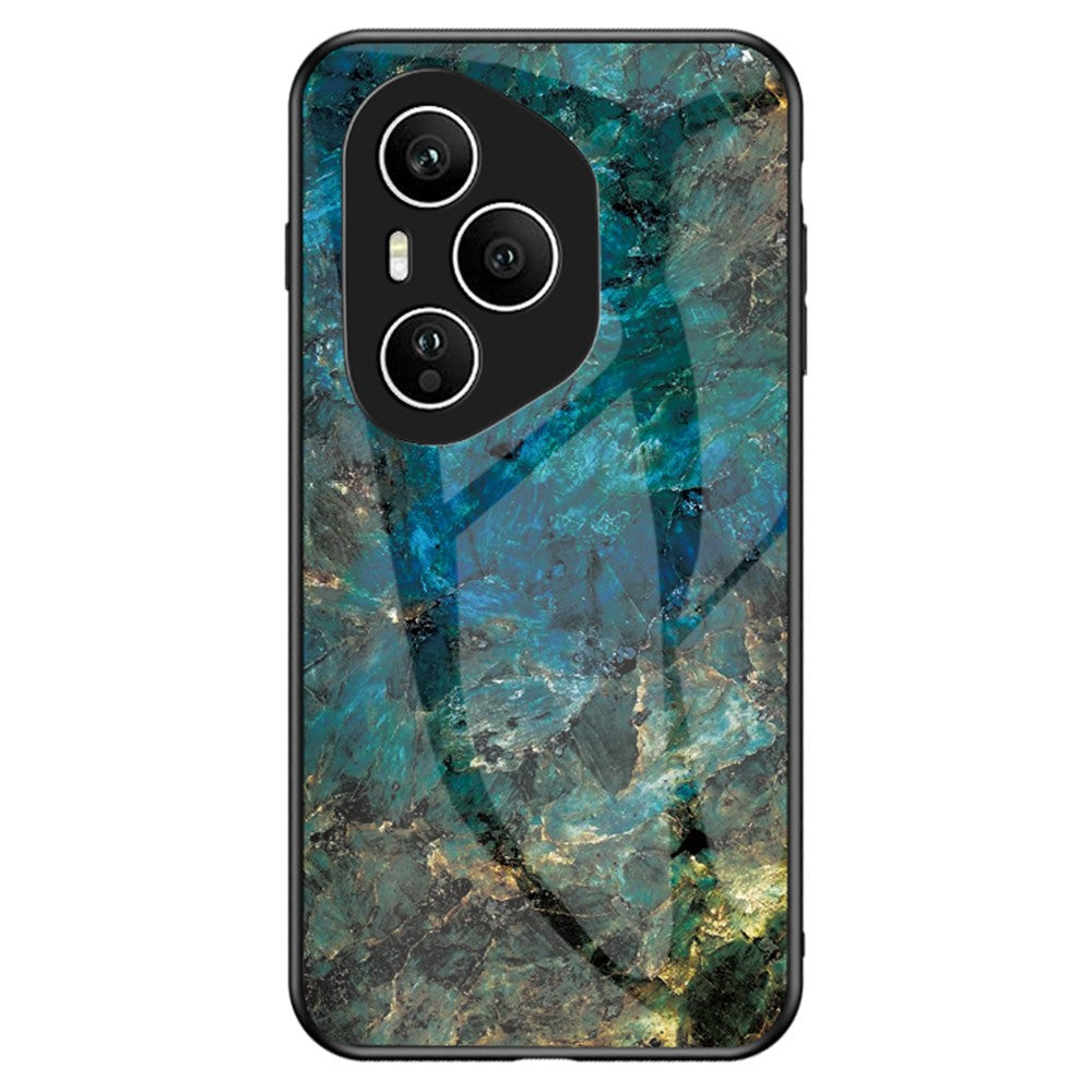 For Honor 400 Pro 5G (Global) Case Marble Pattern Tempered Glass + PC + TPU Protective Phone Cover