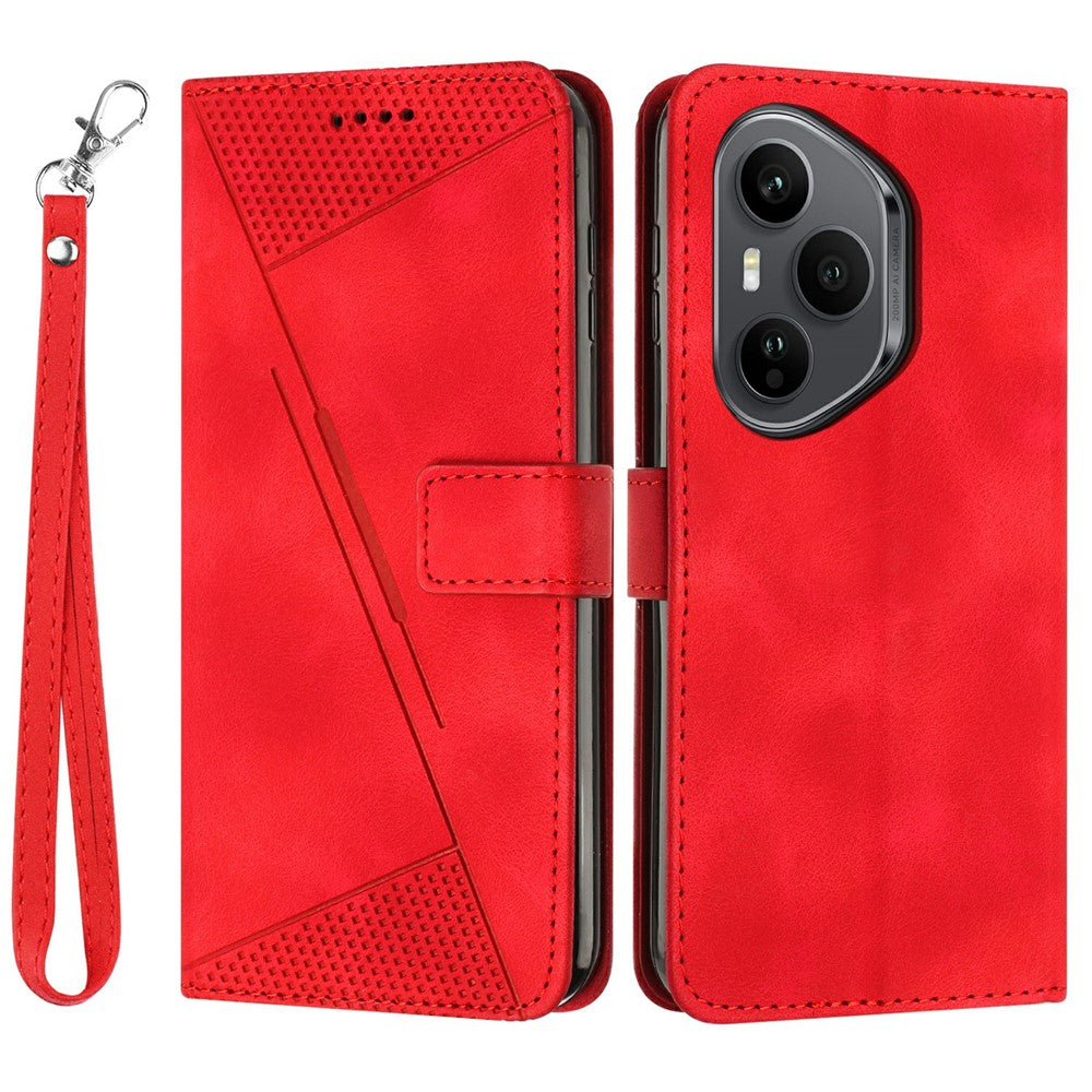 Leather Case for Honor 400 Pro 5G (Global) Imprinted Triangle Phone Cover