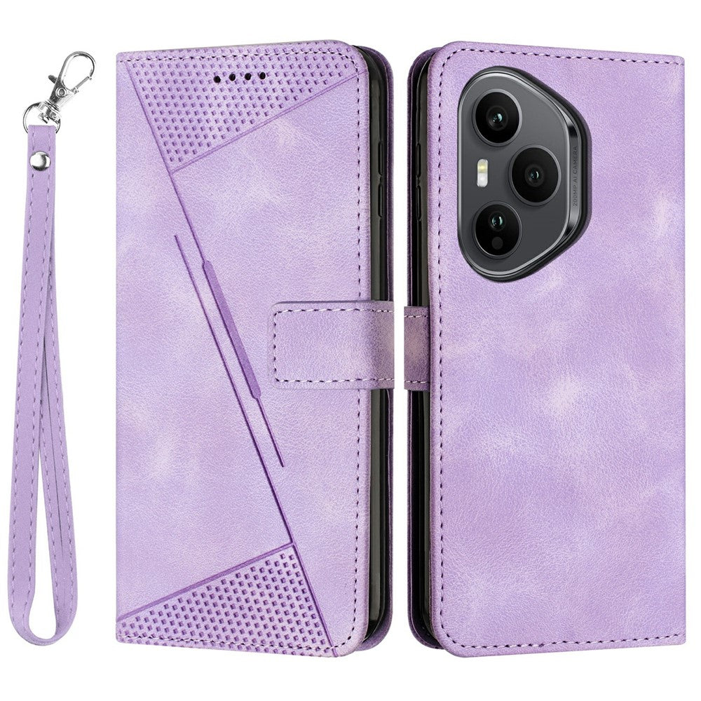 Leather Case for Honor 400 Pro 5G (Global) Imprinted Triangle Phone Cover