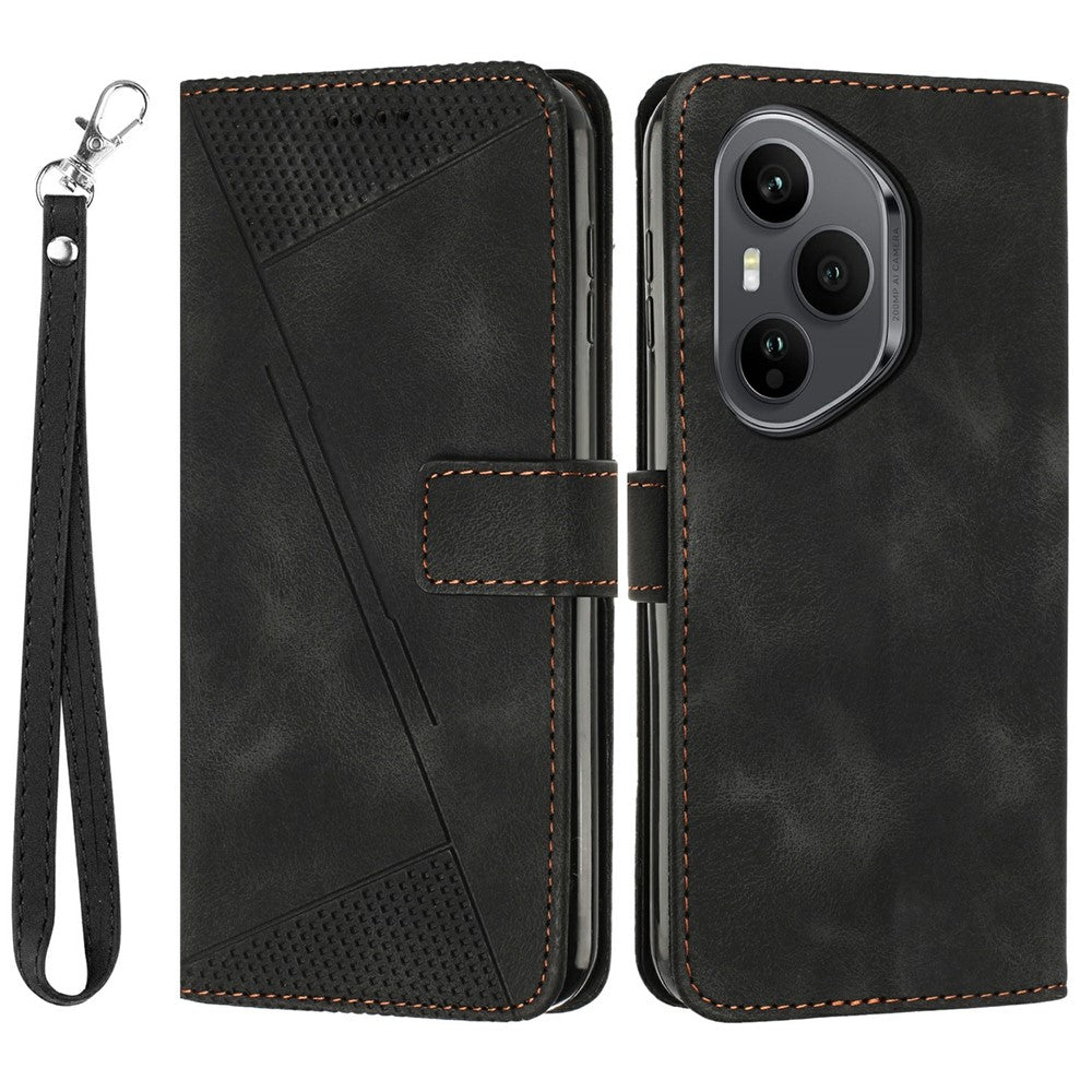 Leather Case for Honor 400 Pro 5G (Global) Imprinted Triangle Phone Cover