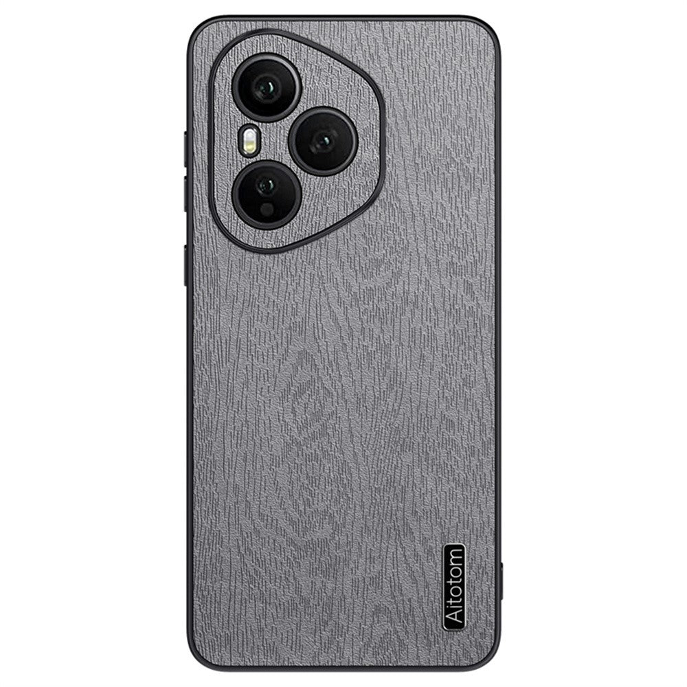 Honor 400 Pro 5G (Global) Handyhülle – Aus lederbeschichtetem PC+TPU, mit Holzmaserung
