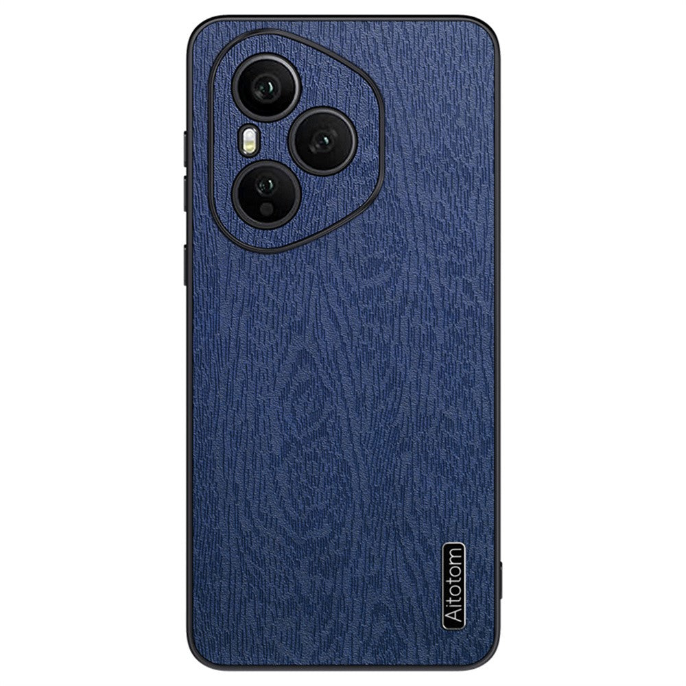 Honor 400 Pro 5G (Global) Handyhülle – Aus lederbeschichtetem PC+TPU, mit Holzmaserung