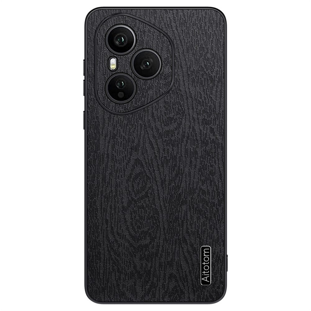 Honor 400 Pro 5G (Global) Handyhülle – Aus lederbeschichtetem PC+TPU, mit Holzmaserung