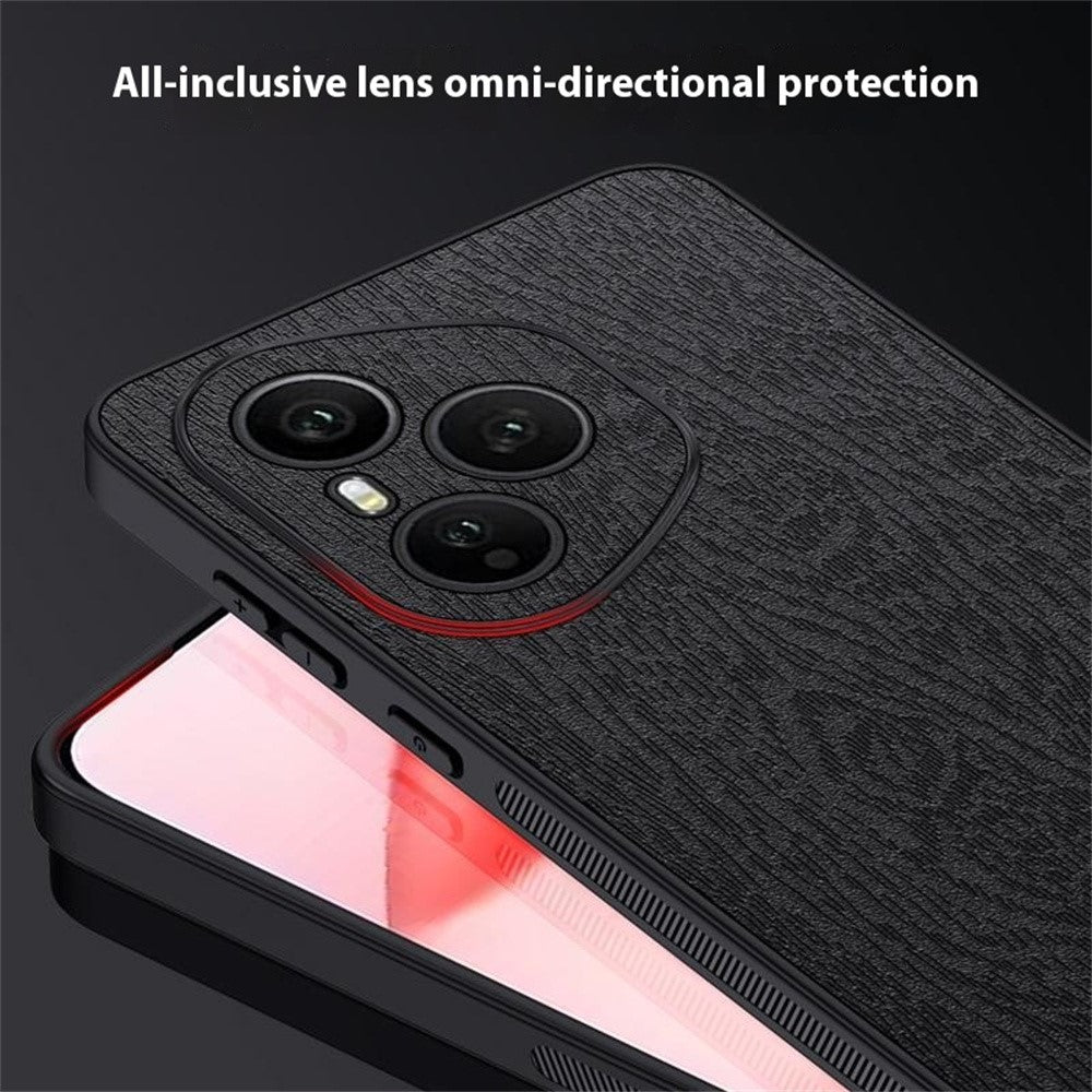 Honor 400 Pro 5G (Global) Handyhülle – Aus lederbeschichtetem PC+TPU, mit Holzmaserung