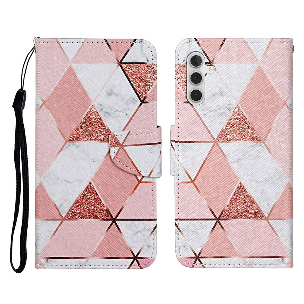 Galaxy A56 5G Wallet-Hülle – Musterdruck, mit Ständer & Riemen