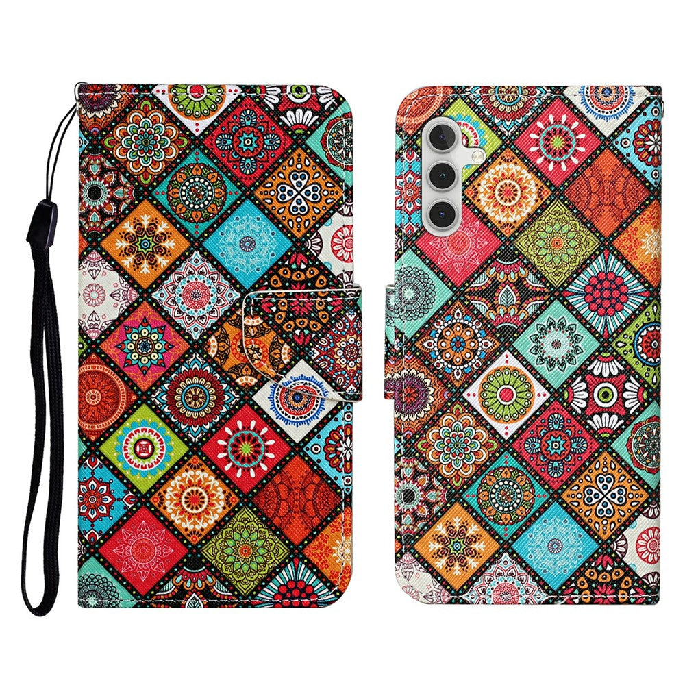 Galaxy A56 5G Wallet-Hülle – Musterdruck, mit Ständer & Riemen