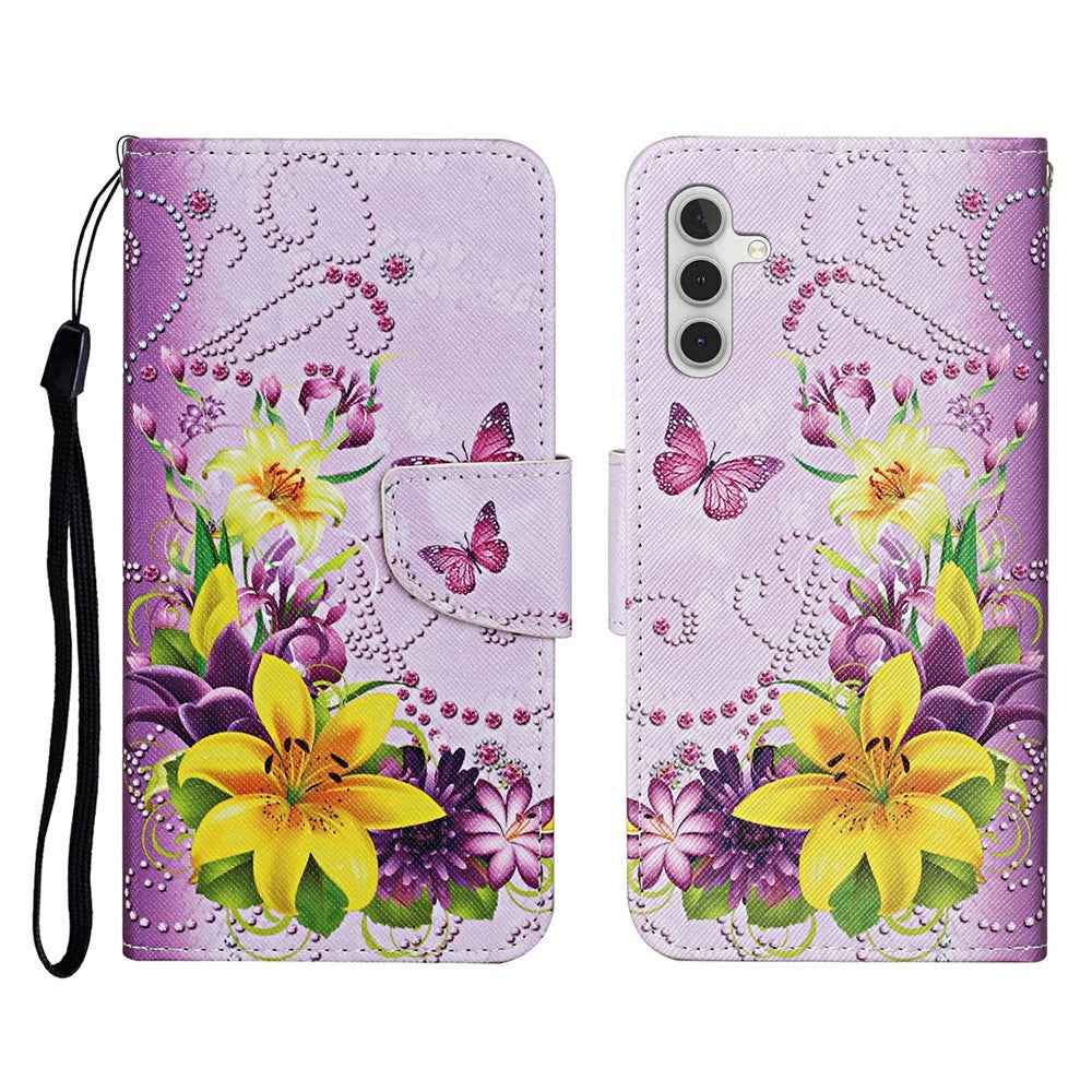 Galaxy A56 5G Wallet-Hülle – Musterdruck, mit Ständer & Riemen