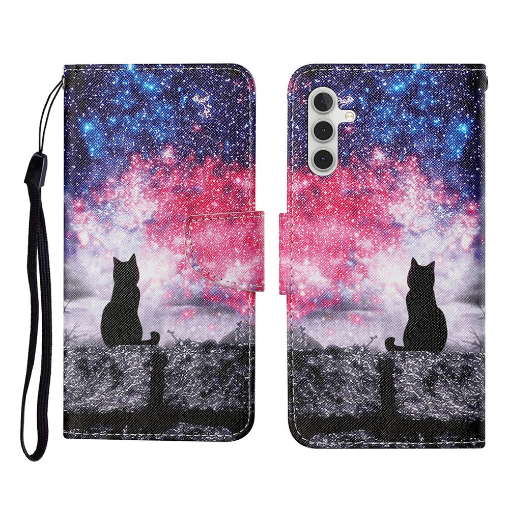 Galaxy A56 5G Wallet-Hülle – Musterdruck, mit Ständer & Riemen