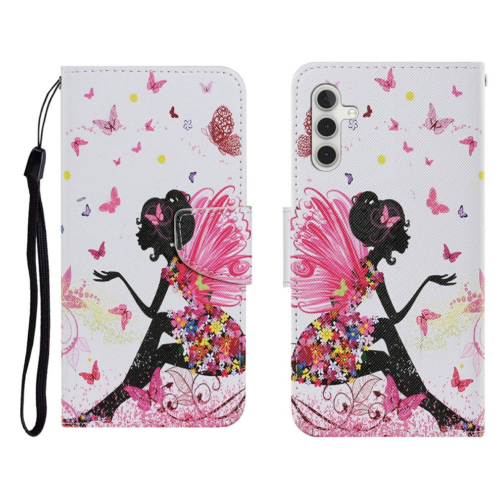 Galaxy A56 5G Wallet-Hülle – Musterdruck, mit Ständer & Riemen