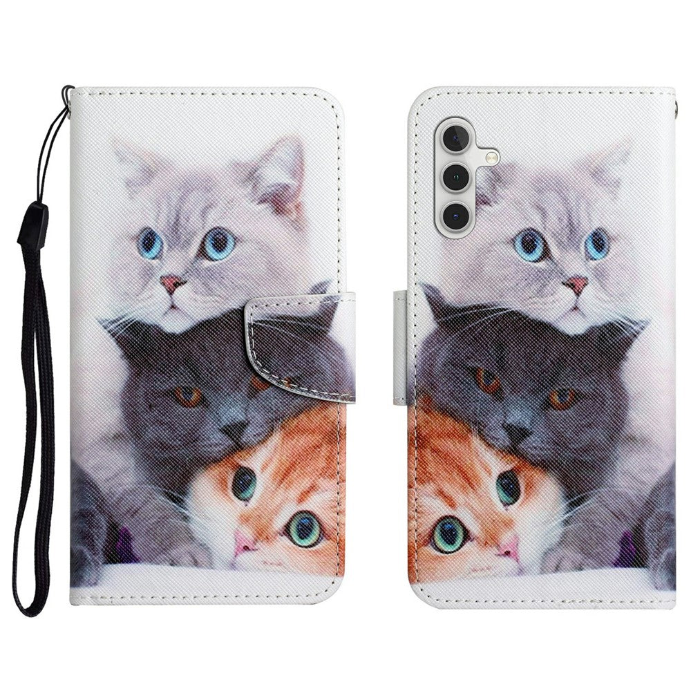 Galaxy A56 5G Wallet-Hülle – Musterdruck, mit Ständer & Riemen