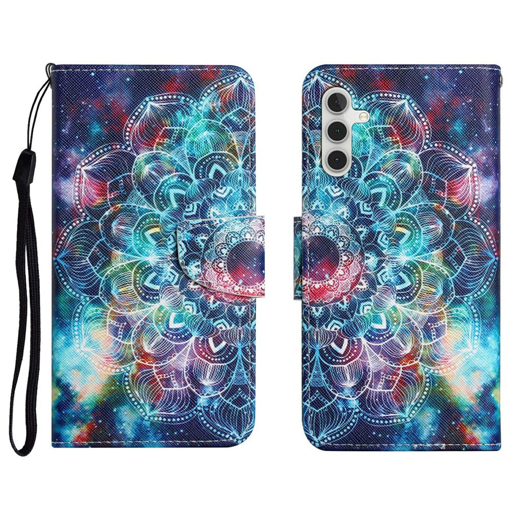 Galaxy A56 5G Wallet-Hülle – Musterdruck, mit Ständer & Riemen