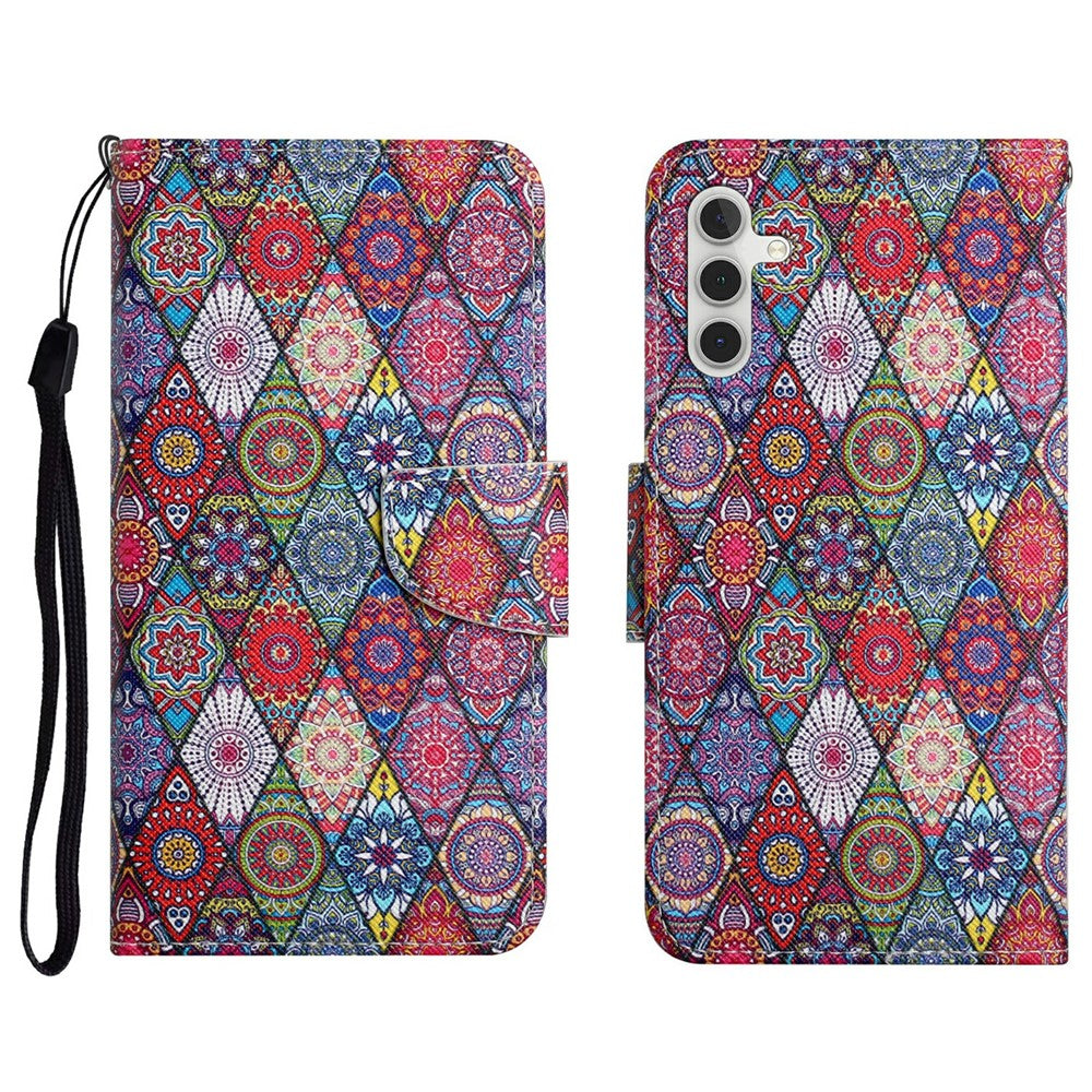 Galaxy A56 5G Wallet-Hülle – Musterdruck, mit Ständer & Riemen