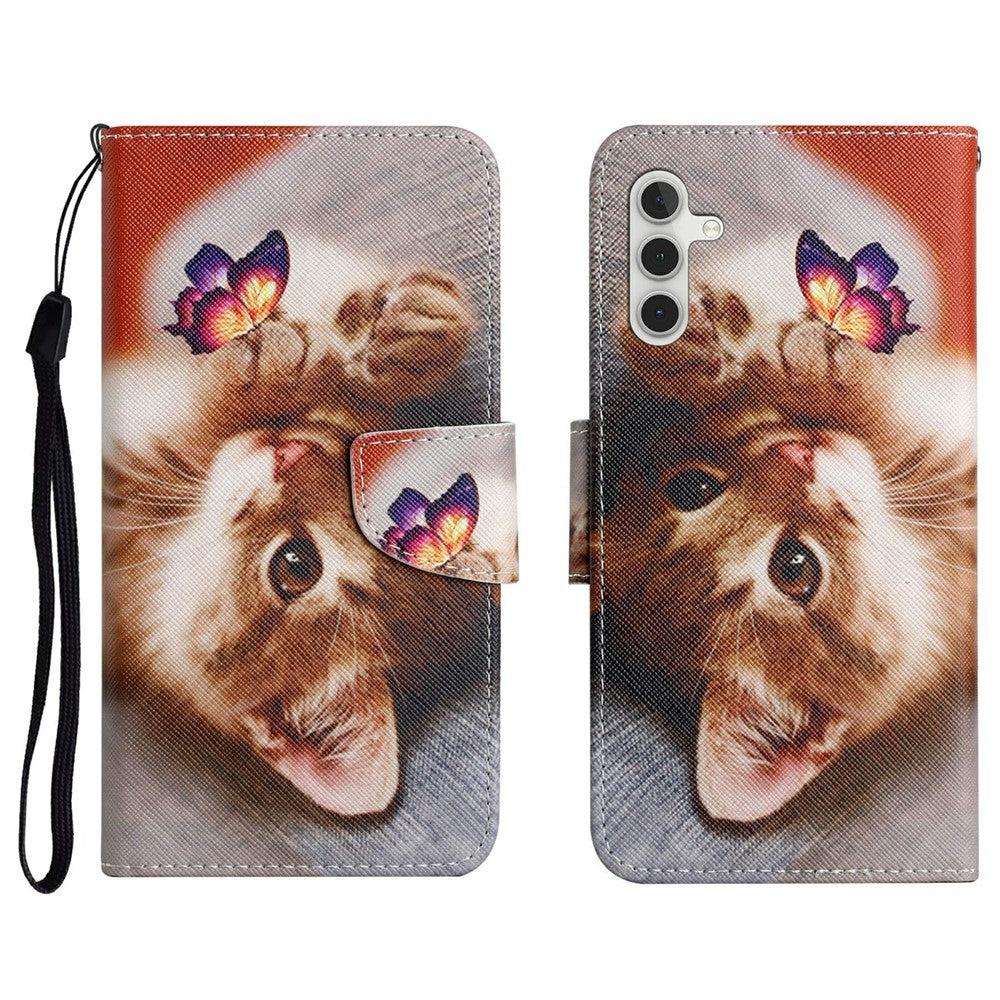 Galaxy A56 5G Wallet-Hülle – Musterdruck, mit Ständer & Riemen