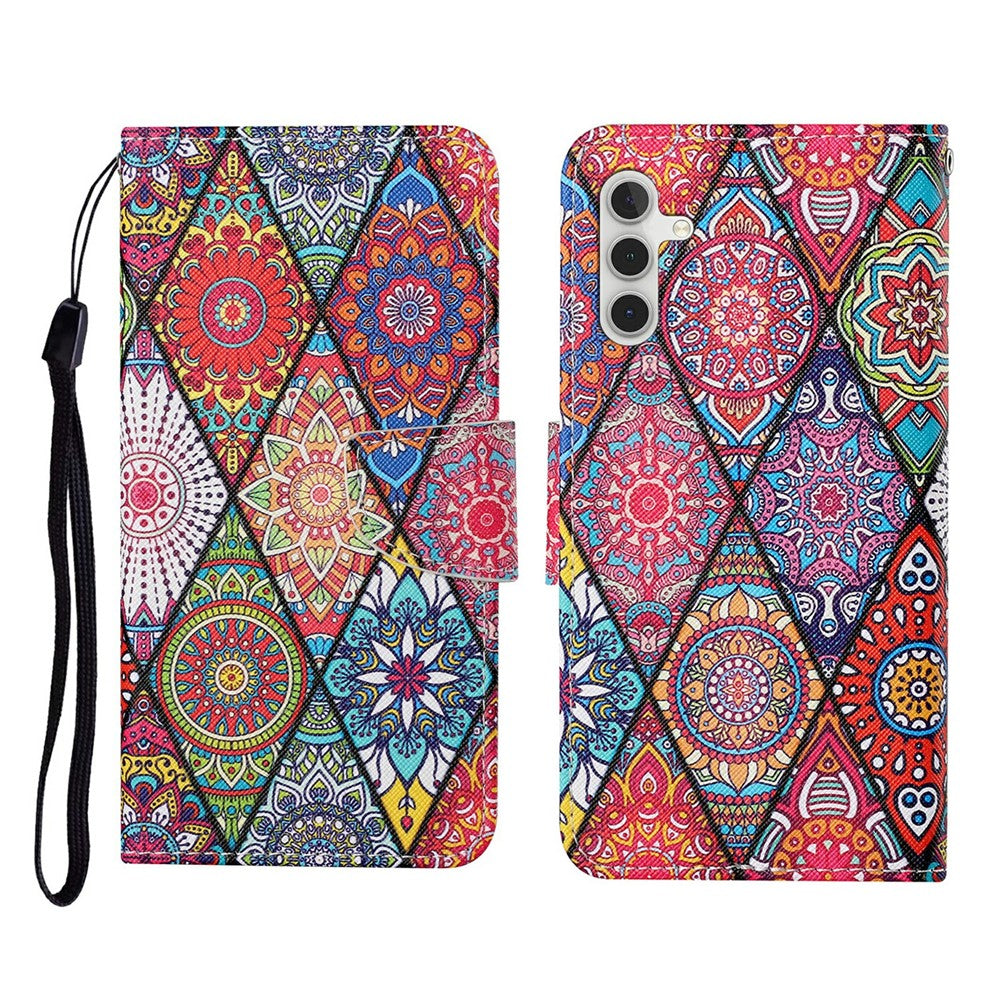 Galaxy A56 5G Wallet-Hülle – Musterdruck, mit Ständer & Riemen