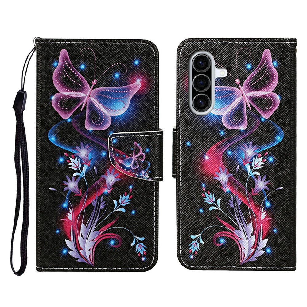 Galaxy A36 5G Wallet-Hülle – Musterdruck, mit Ständer & Riemen