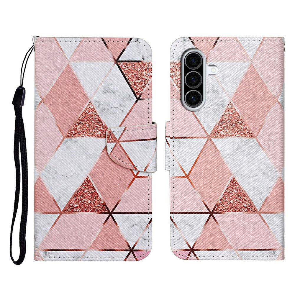 Galaxy A36 5G Wallet-Hülle – Musterdruck, mit Ständer & Riemen