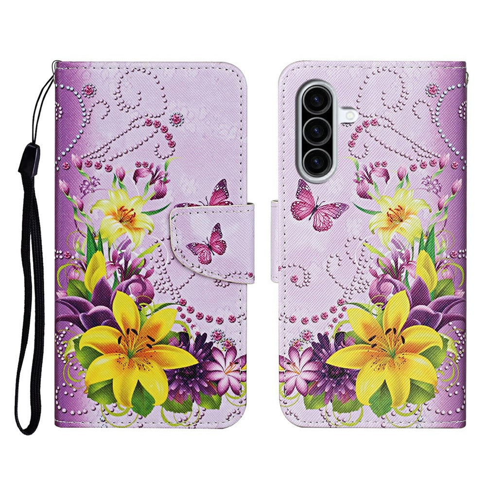 Galaxy A36 5G Wallet-Hülle – Musterdruck, mit Ständer & Riemen