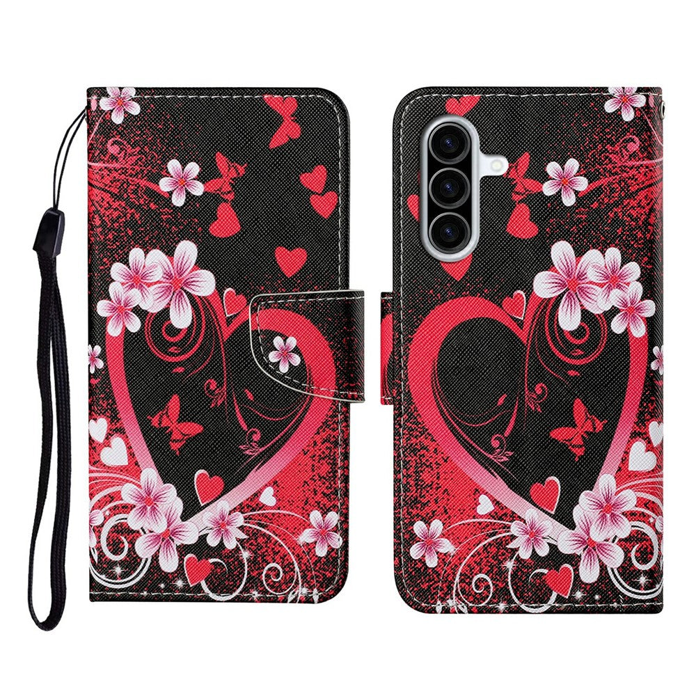 Galaxy A36 5G Wallet-Hülle – Musterdruck, mit Ständer & Riemen