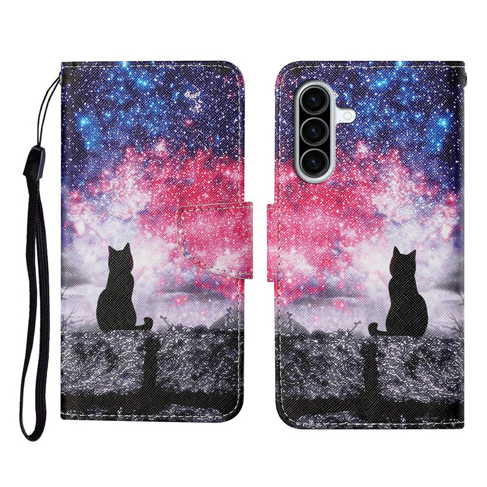 Galaxy A36 5G Wallet-Hülle – Musterdruck, mit Ständer & Riemen