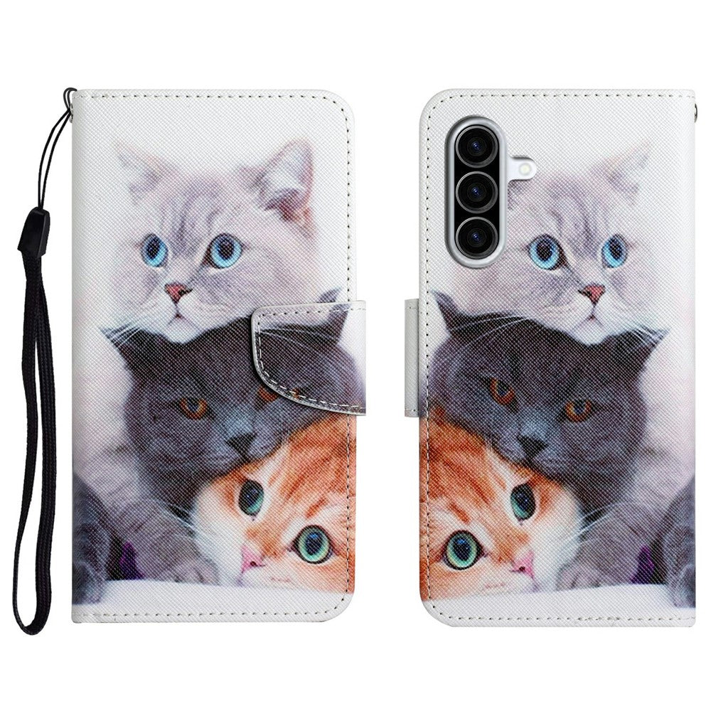 Galaxy A36 5G Wallet-Hülle – Musterdruck, mit Ständer & Riemen