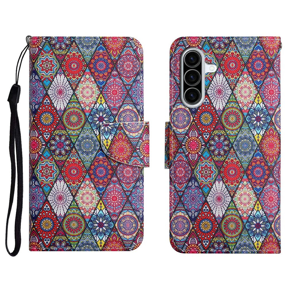 Galaxy A36 5G Wallet-Hülle – Musterdruck, mit Ständer & Riemen