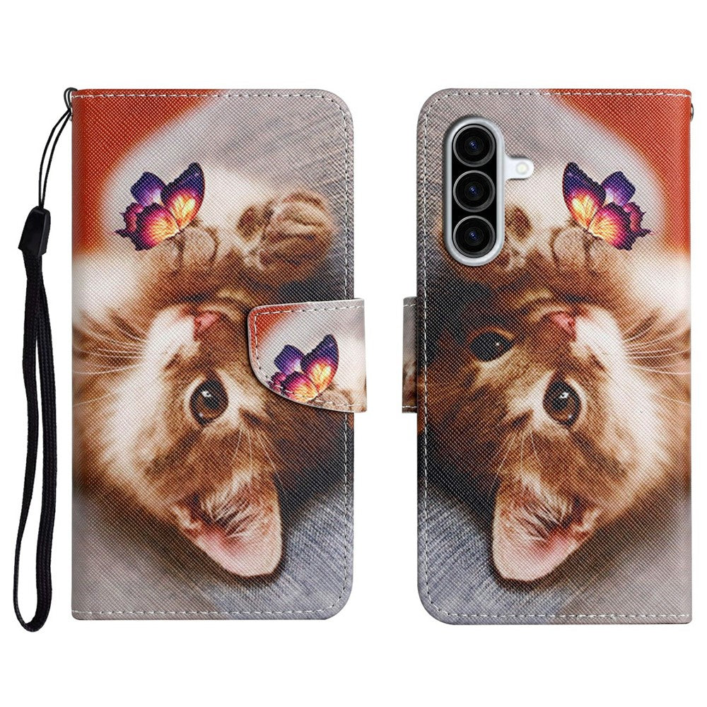 Galaxy A36 5G Wallet-Hülle – Musterdruck, mit Ständer & Riemen