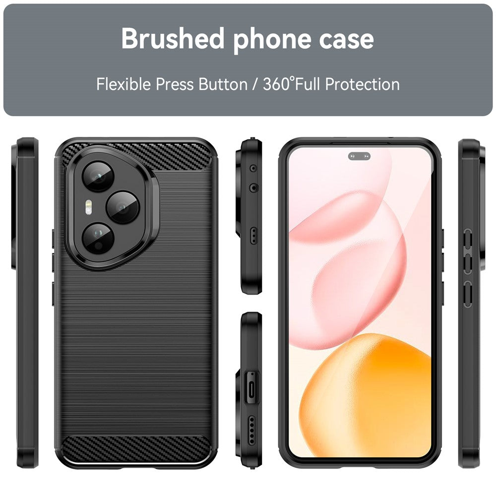 For Honor 400 Pro 5G (Global) Case Protective Phone Cover Carbon Fiber Texture Brushed