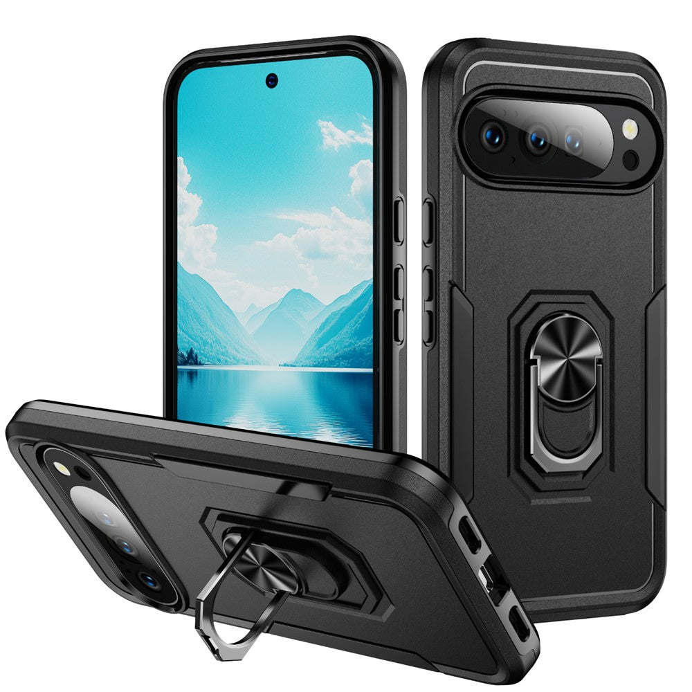 Pixel 10 / 10 Pro Schutzhülle – mit 360° Ring-Ständer & Militärschutz