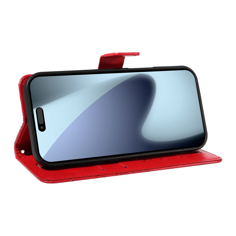 iPhone 17 Pro Wallet-Hülle – Schmetterling Aufgedruckt & Mit Ständer und Riemen