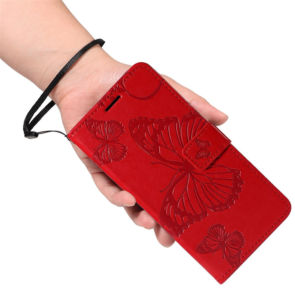 iPhone 17 Pro Wallet-Hülle – Schmetterling Aufgedruckt & Mit Ständer und Riemen