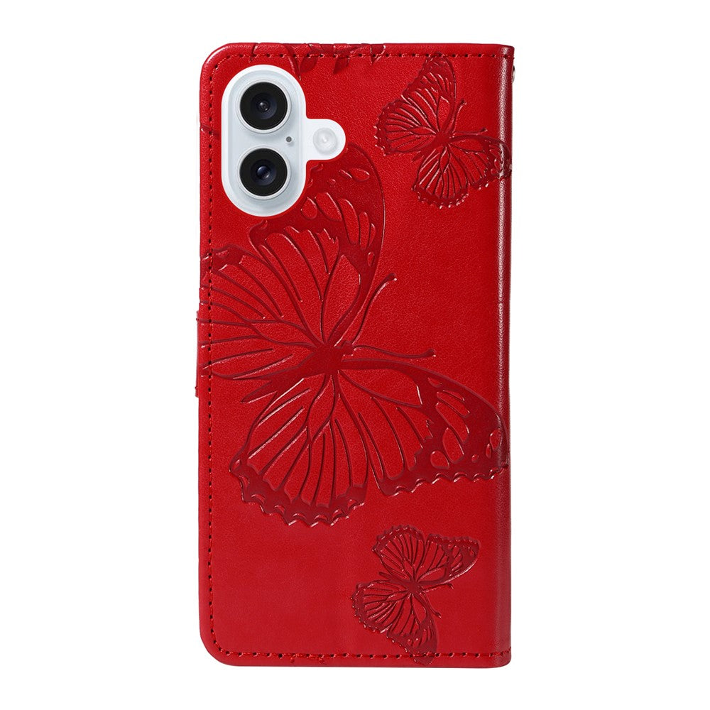 iPhone 17 Wallet-Hülle – Schmetterling Aufgedruckt & Mit Ständer und Riemen