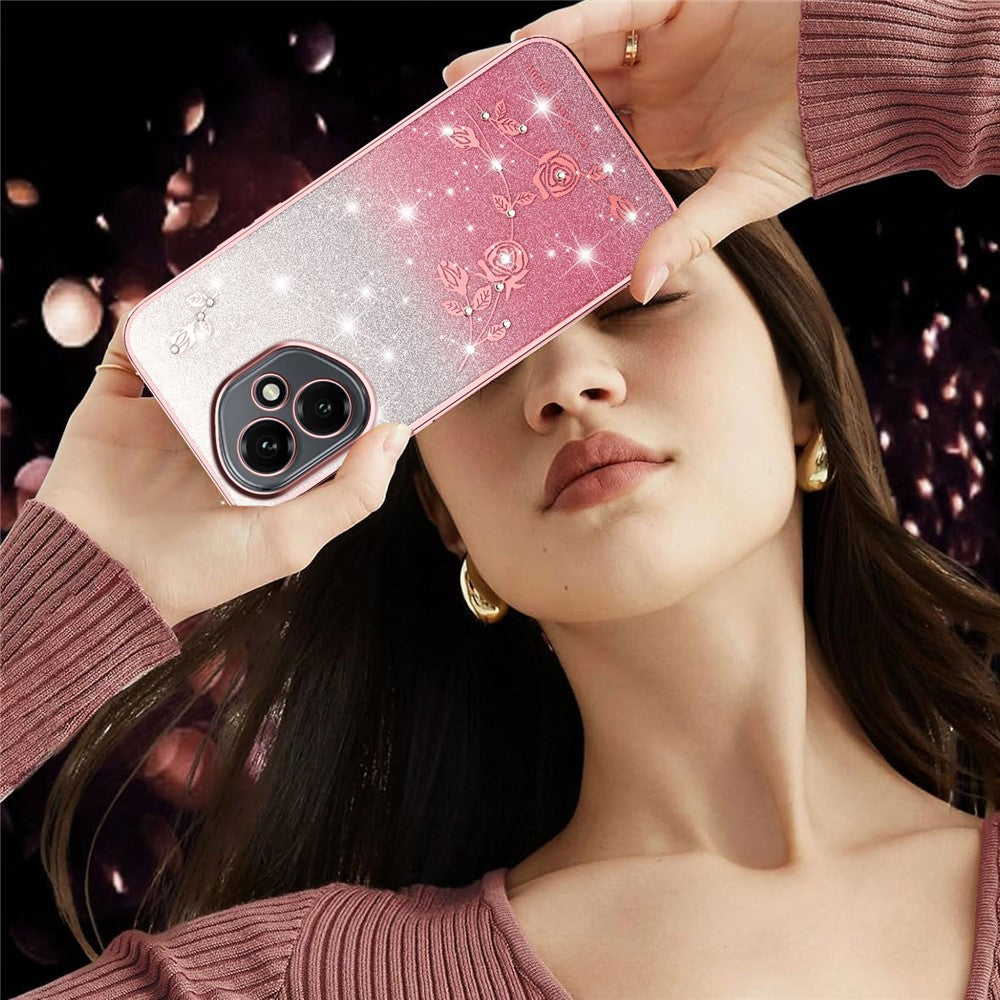 KADEM For Honor 400 5G (Global) Case Flower TPU Flexible Gradient Phone Cover
