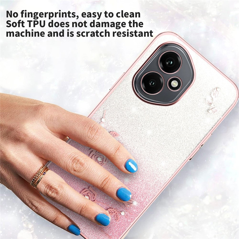 KADEM For Honor 400 5G (Global) Case Flower TPU Flexible Gradient Phone Cover