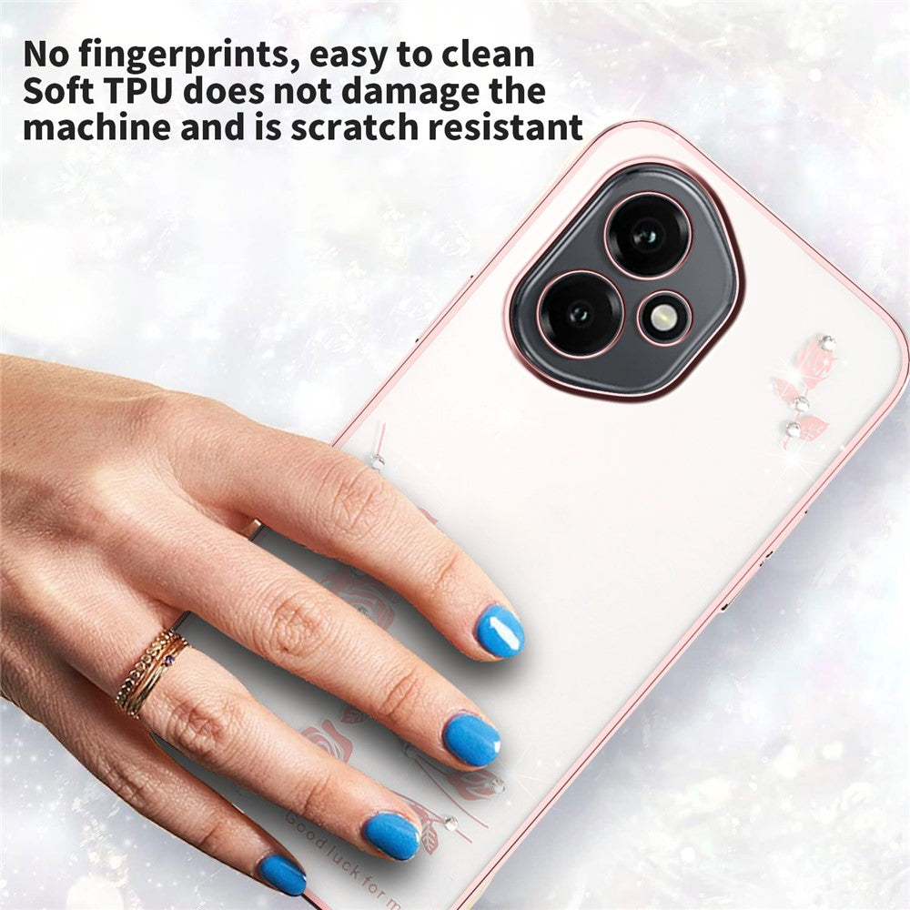 KADEM For Honor 400 5G (Global) Case Flower Rhinestone Decor TPU Phone Cover