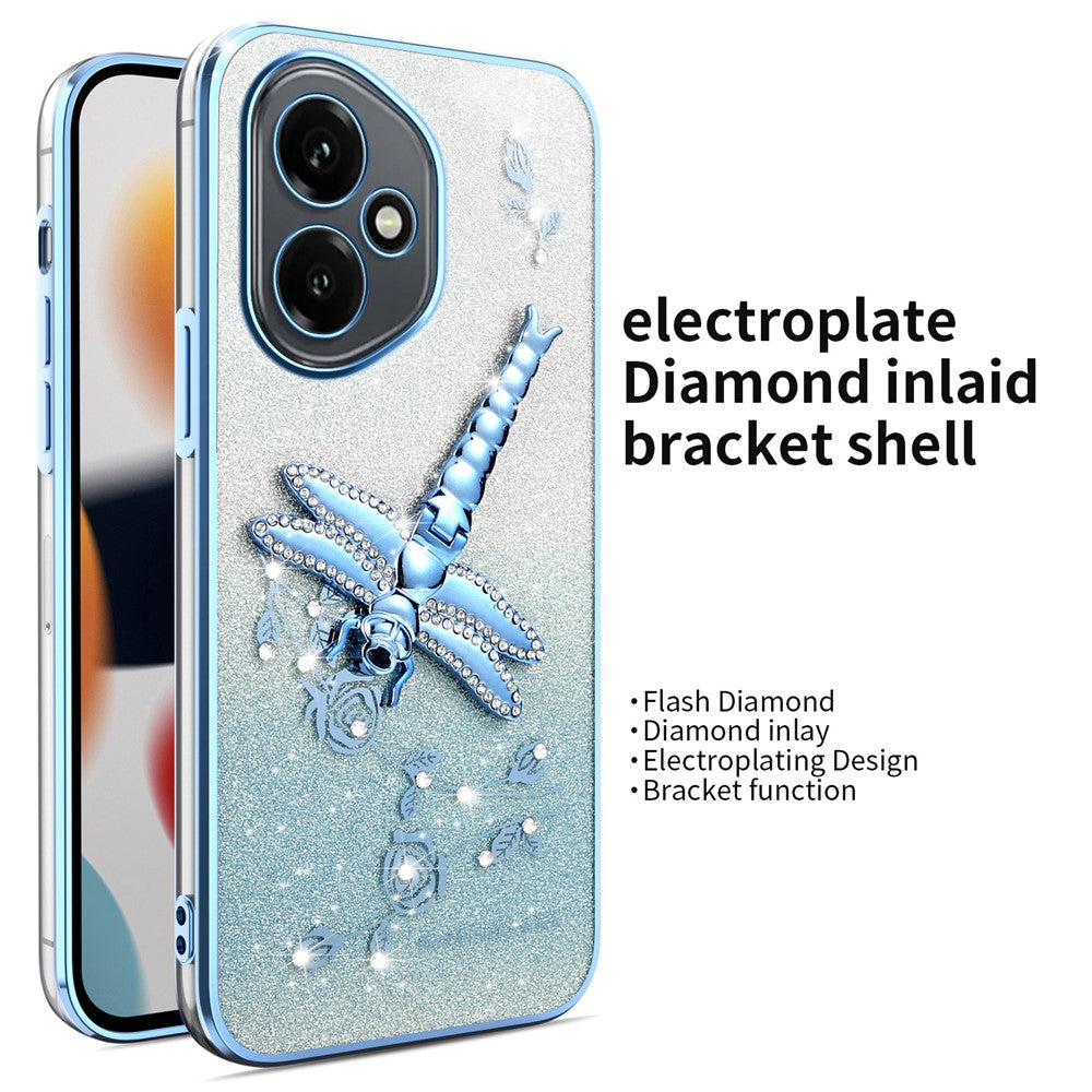KADEM For Honor 400 5G (Global) Case Dragonfly Kickstand TPU Flowers Glitter Phone Cover