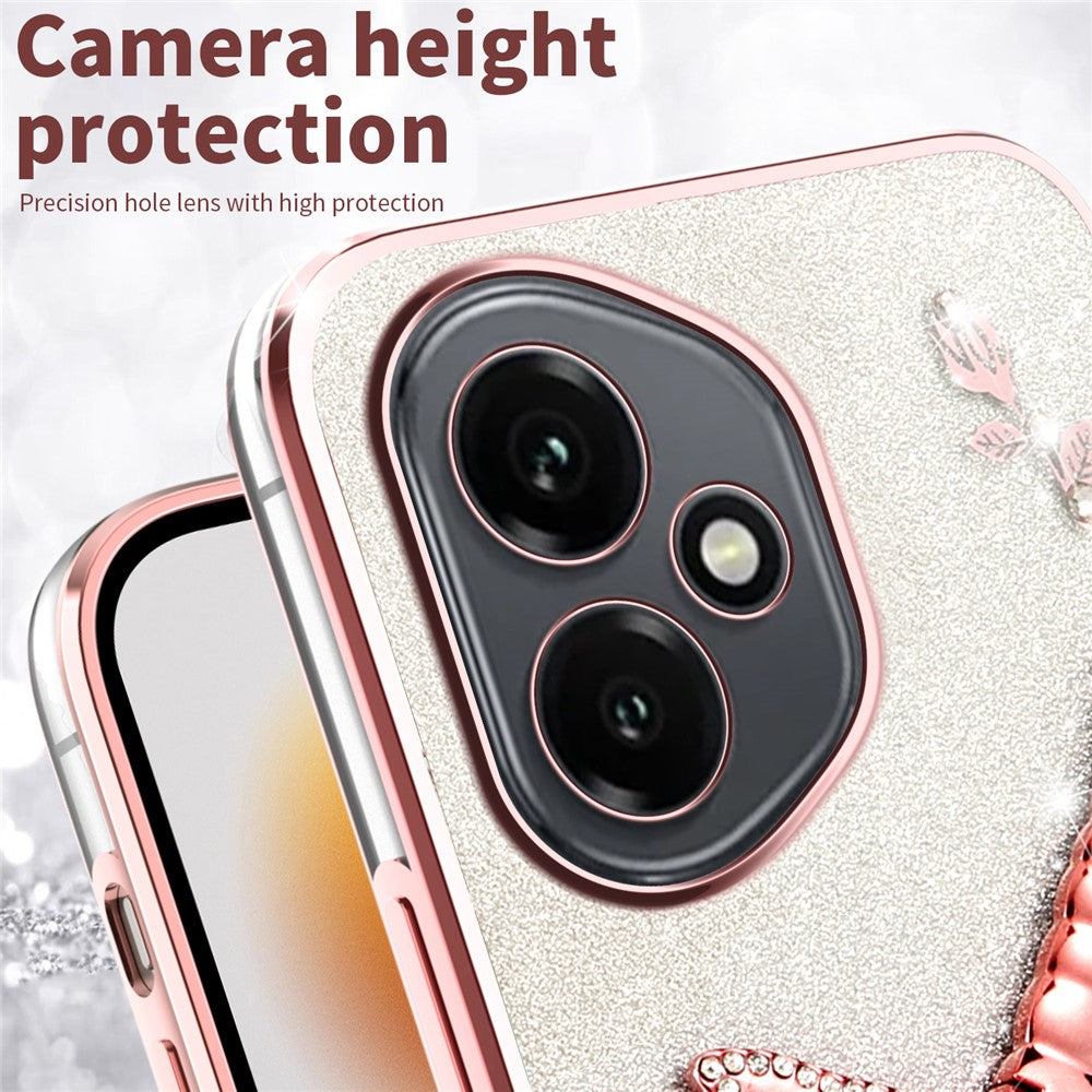 KADEM For Honor 400 5G (Global) Case Dragonfly Kickstand TPU Flowers Glitter Phone Cover