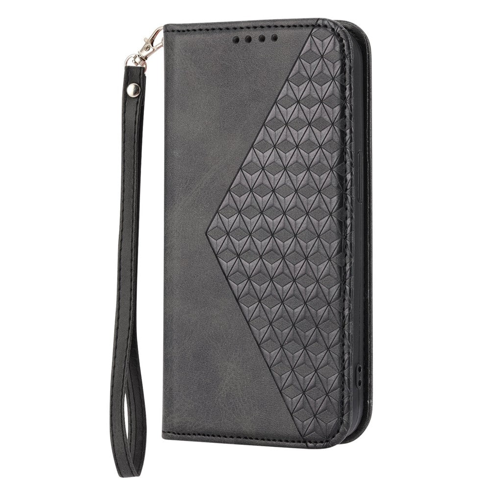 Nothing phone (1) 5G Wallet-Handyhülle – Rautenmuster, Kalbsleder-PU-Textur, Ständer, magnetischer Verschluss, mit Brieftasche & Tragegurt