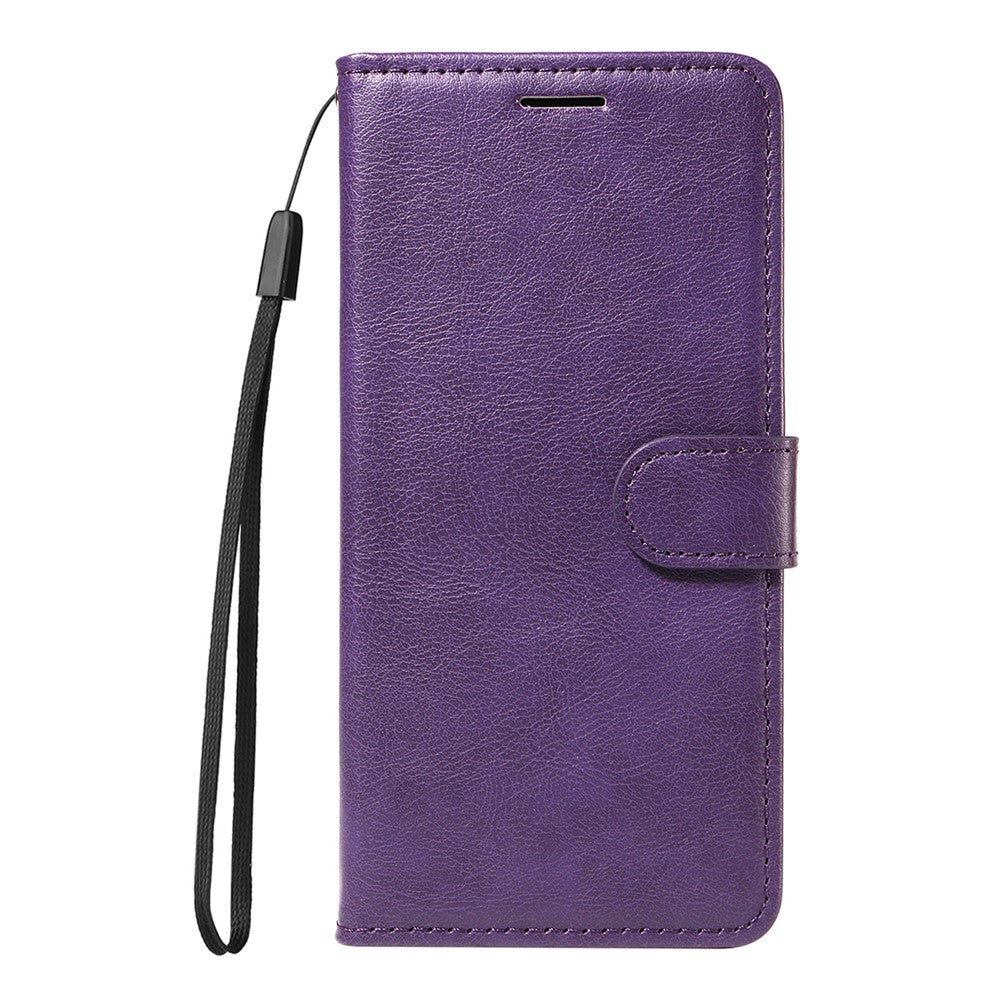 For Honor 400 Pro 5G (Global) Leather Wallet Case with Strap Solid Color Phone Stand Cover